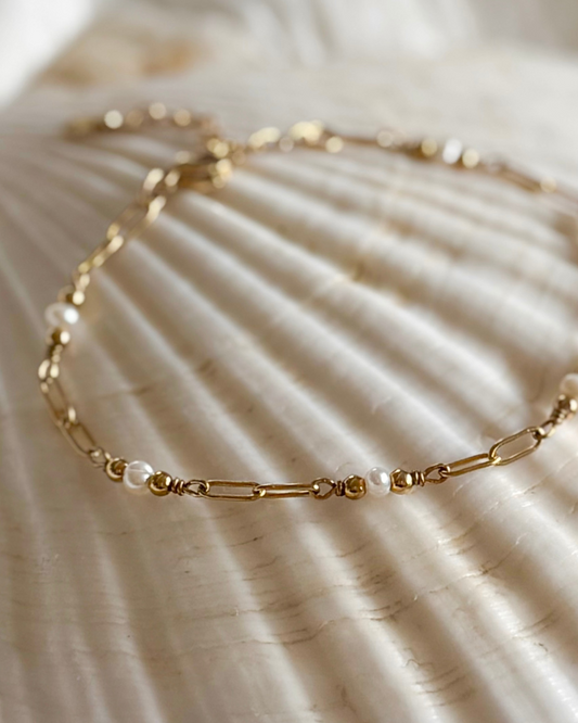 armbandje met pareltjes stainless steel