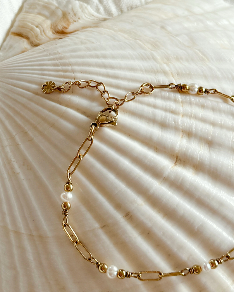 Kaia | Gouden armband met parels | Goud stainless steel