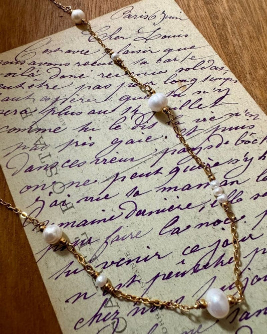 Marie | Gouden ketting met zoetwaterparels | Goud stainless steel