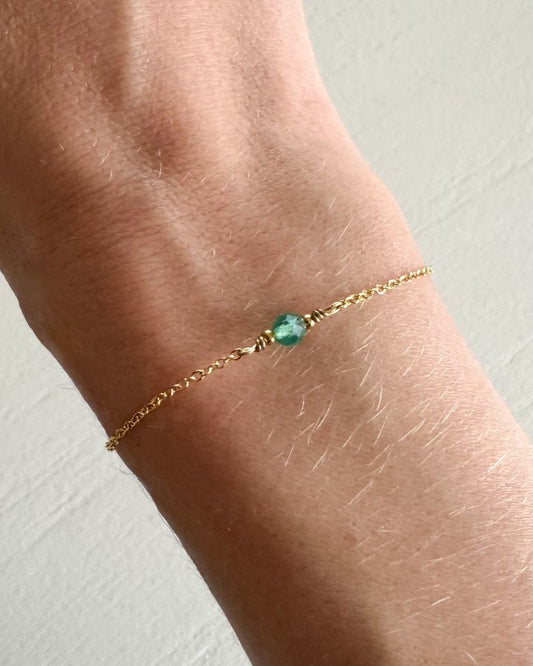 Gouden geboortesteen armband | Echte birthstone edelstenen | Stainless steel