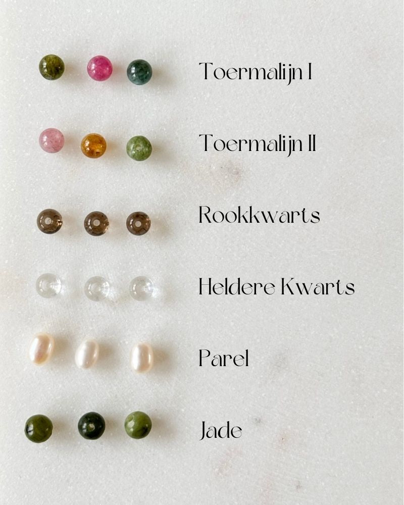 Zelf een ketting maken | DIY halsketting met 3 edelstenen of parels