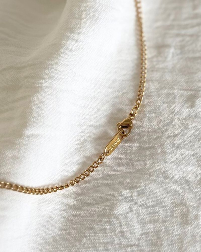 Ketting met edelsteen of parel naar keuze | Goud stainless steel