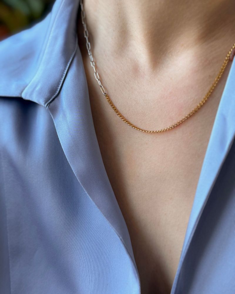 Bicolor ketting dames | zilver goud