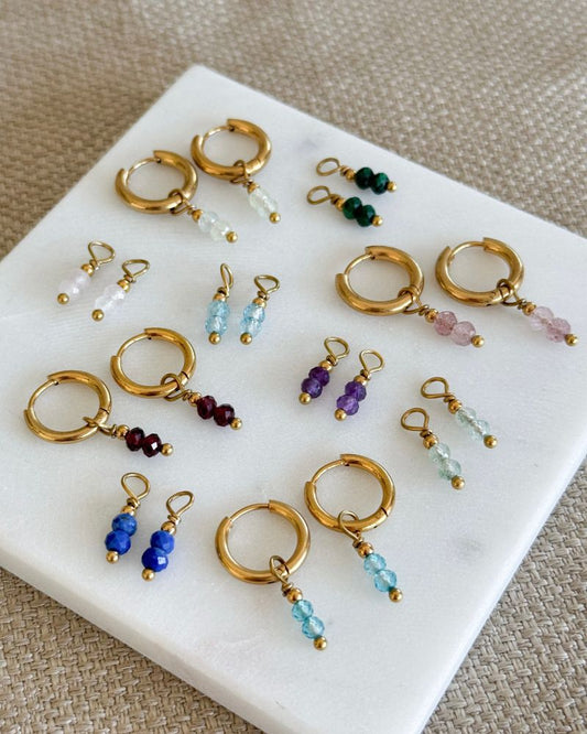 Losse hangers voor oorbellen | Goud roestvrij staal & edelstenen