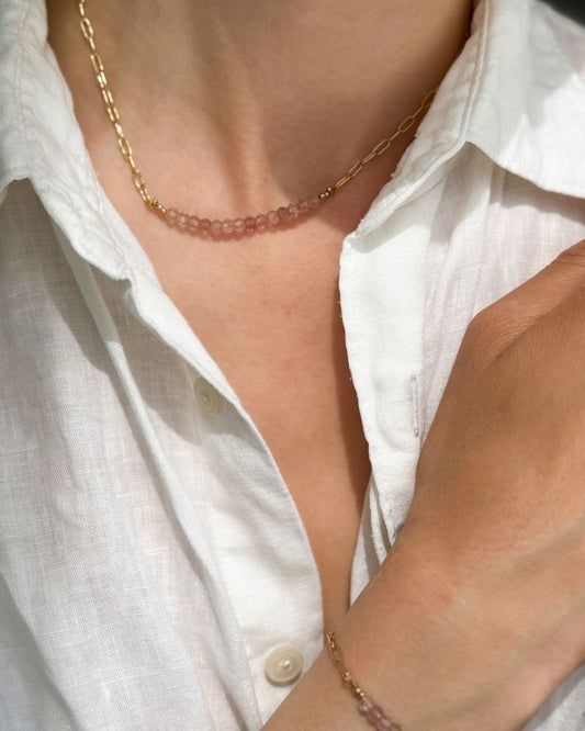 stainless steel ketting edelstenen