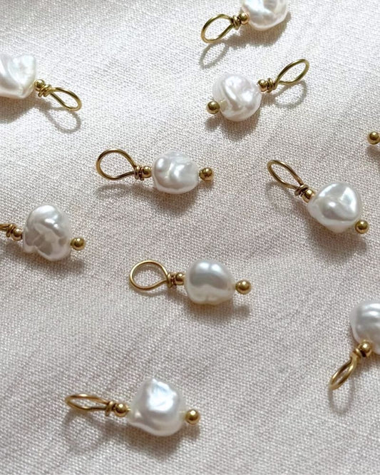 Keshi parel hanger | Losse hanger met parel | Stainless steel