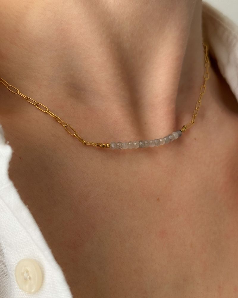 Labradoriet ketting | Goud stainless steel