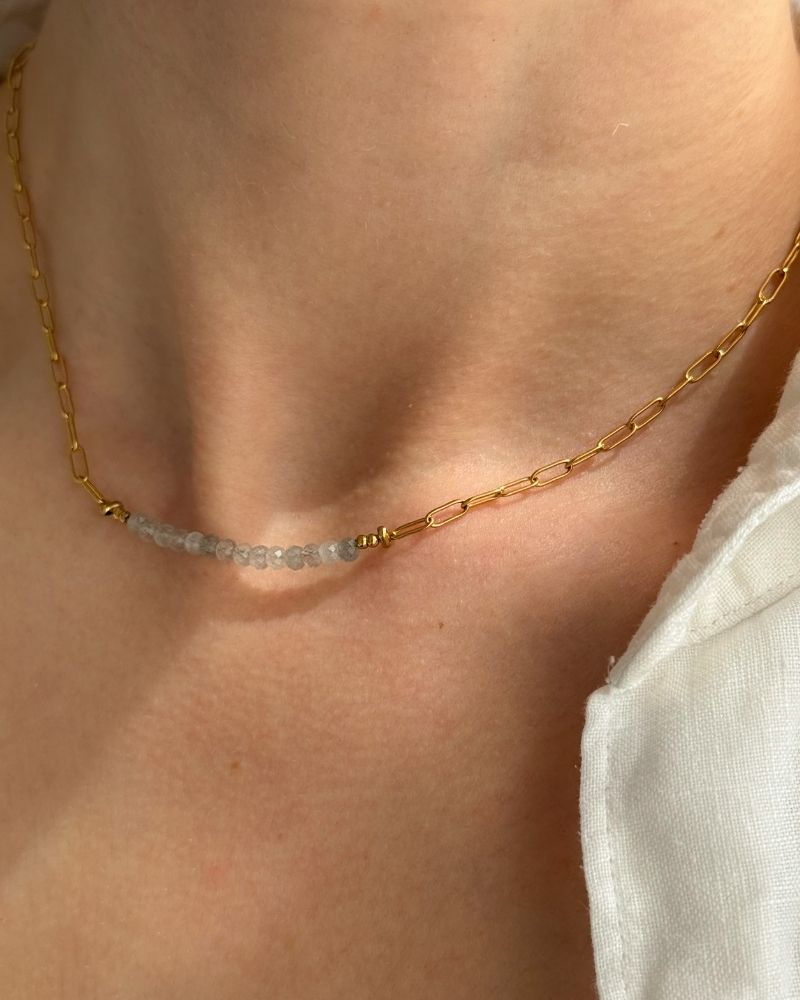 Labradoriet ketting | Goud stainless steel