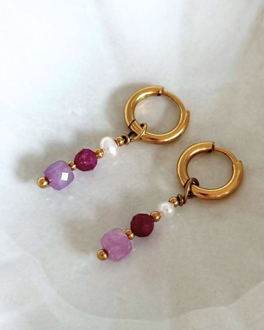 oorbellen met roze hangers