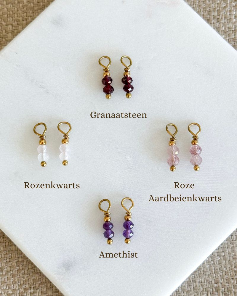 Losse hangers voor oorbellen | Goud roestvrij staal & edelstenen