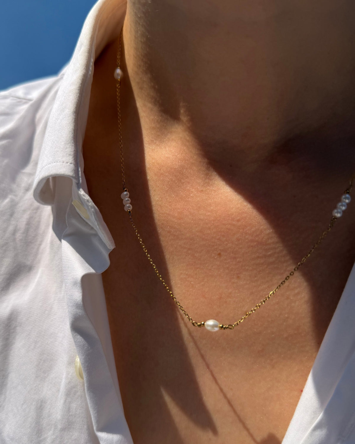 Nerissa | Ketting met kleine parels | Goud stainless steel