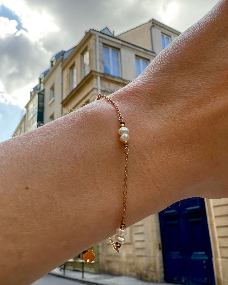 Océane | Gouden armband met kleine parels | Goud stainless steel