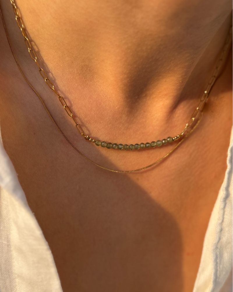 stainless steel ketting edelstenen