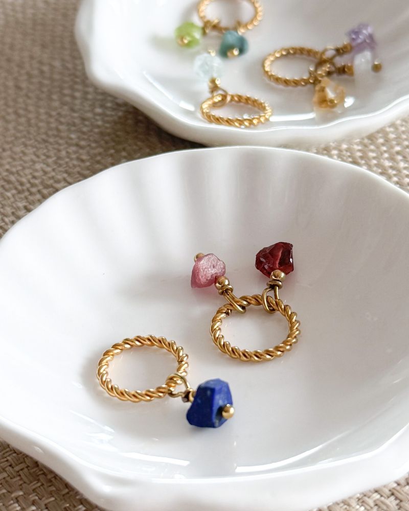 Losse geboortesteen hanger met 1, 2 of 3 geboortestenen | Stainless steel