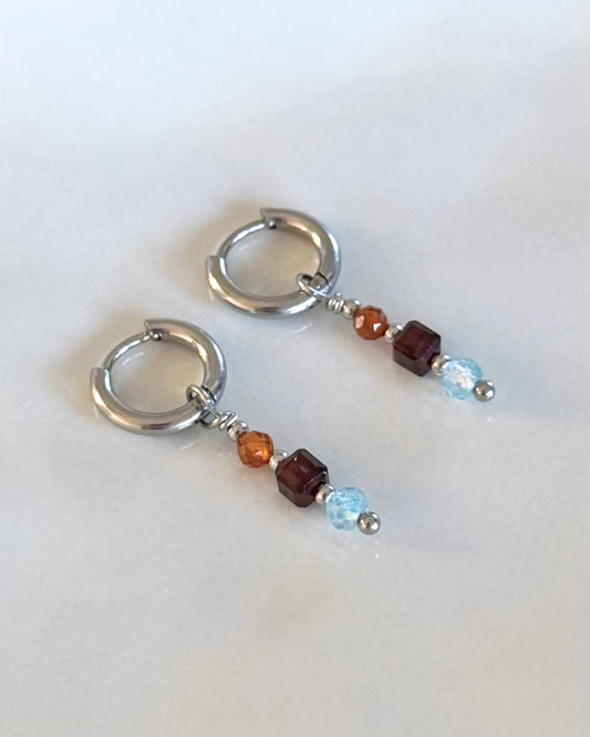 zilveren oorbellen edelstenen hangers