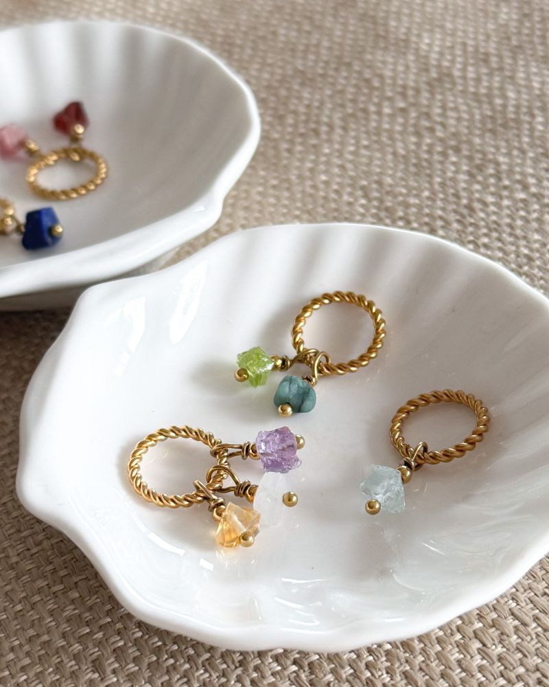 Losse geboortesteen hanger met 1, 2 of 3 geboortestenen | Stainless steel