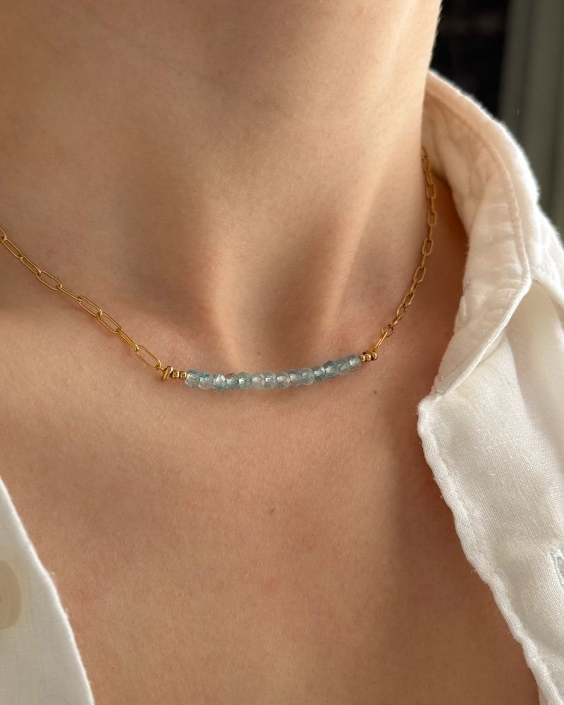 Topaas ketting | Goud stainless steel