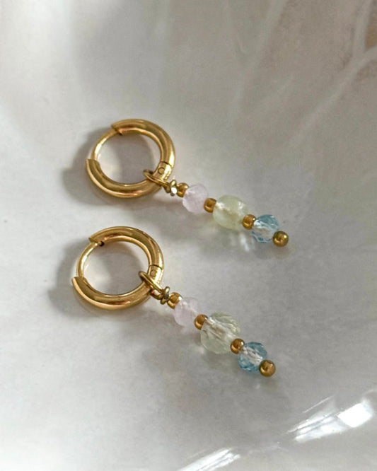 edelstenen oorbellen hangers rvs