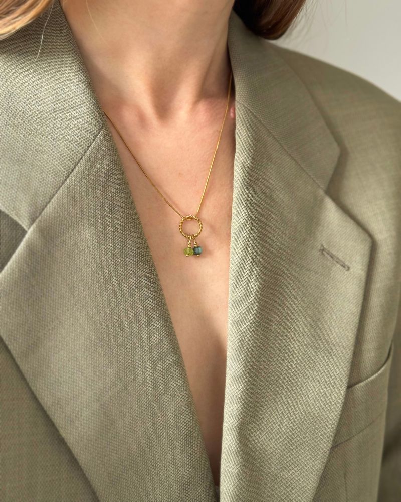 geboortesteen hanger met 2 geboortestenen