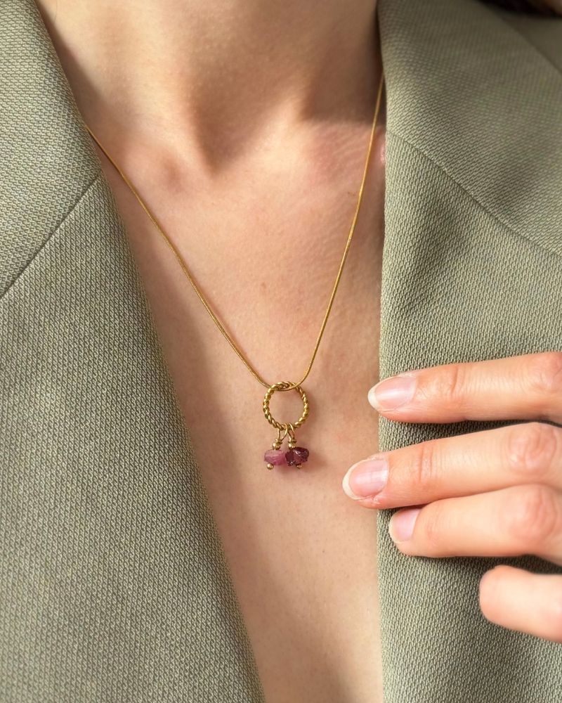 Losse geboortesteen hanger met 1, 2 of 3 geboortestenen | Stainless steel