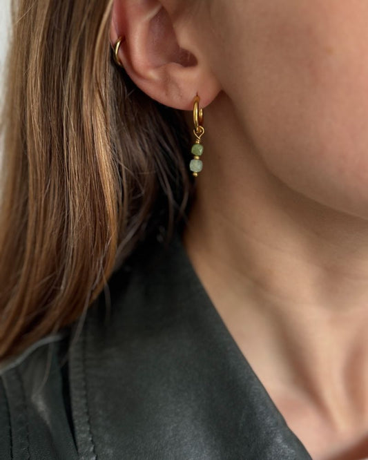 jade oorbellen goud