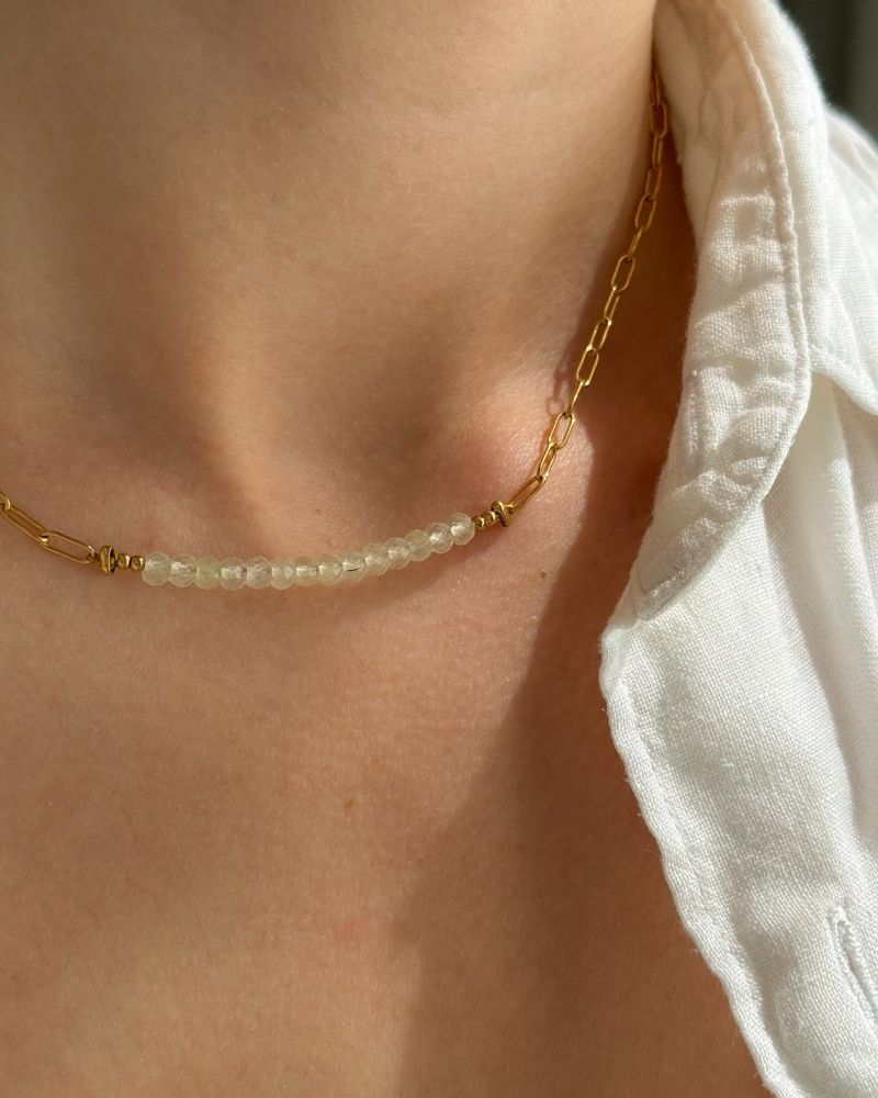 stainless steel ketting edelstenen