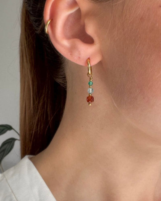 gouden oorbellen met edelstenen stainless steel