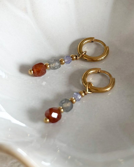 oorbellen met edelstenen stainless steel