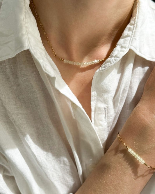 gouden ketting met prehniet