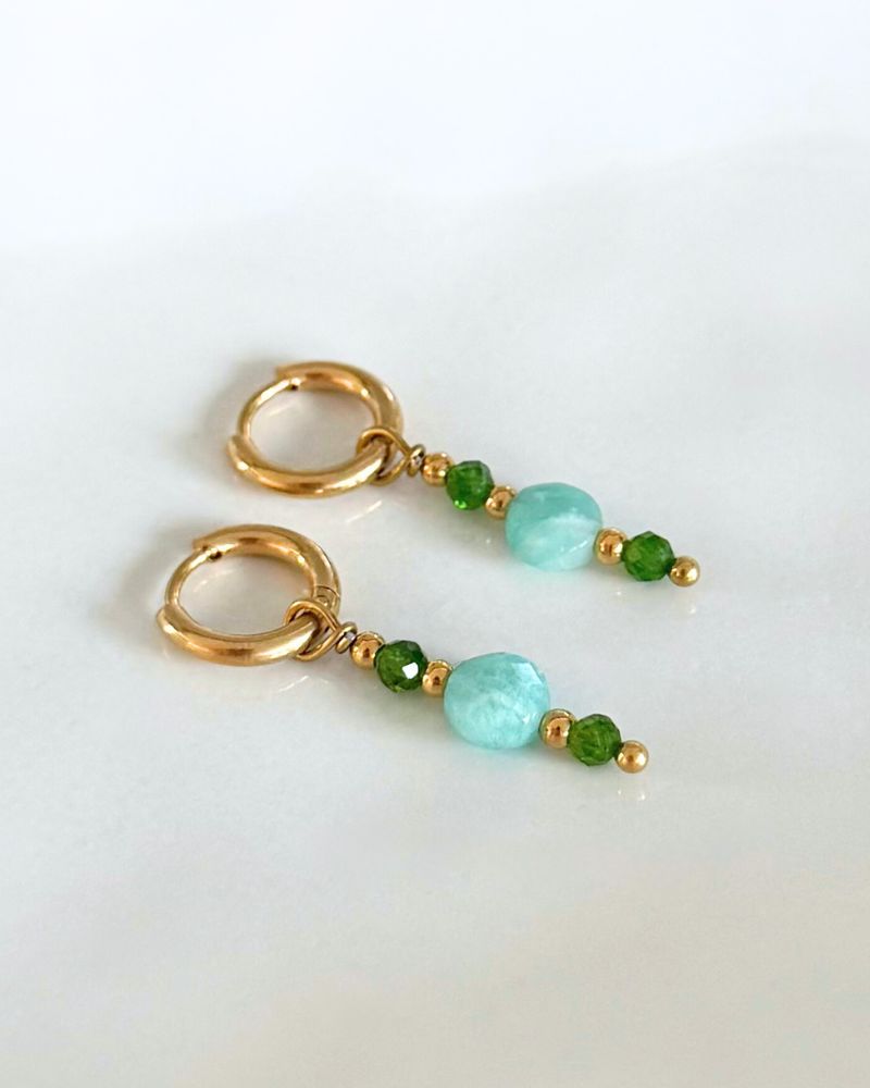 edelsteen oorbellen goud rvs handgemaakt