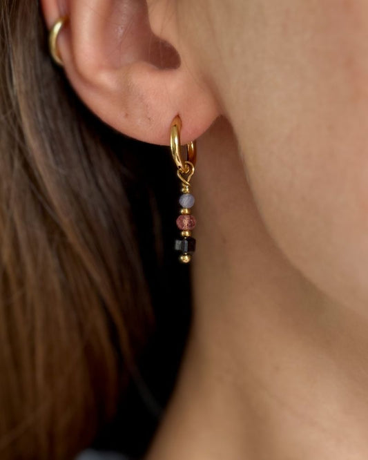 gouden edelsteen oorbellen rvs