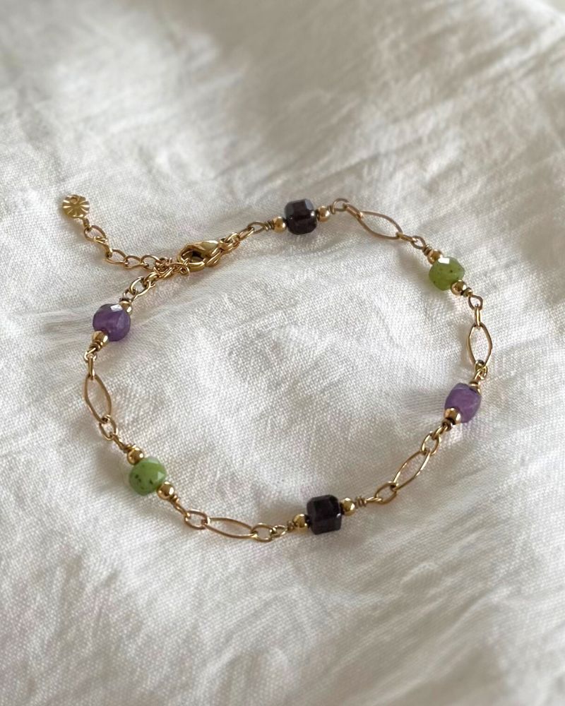 Daphne | Gouden armband met edelstenen | Goud stainless steel