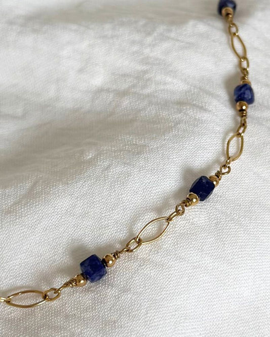 handgemaakte edelsteen armband blauwe stenen