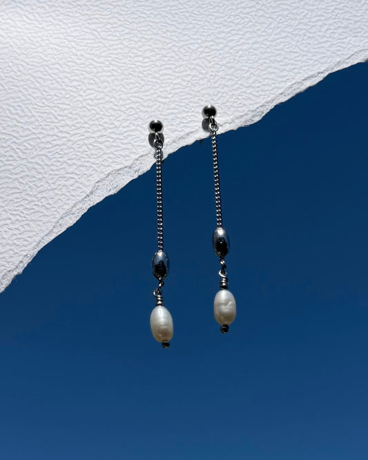 lange oorbellen zilver parels