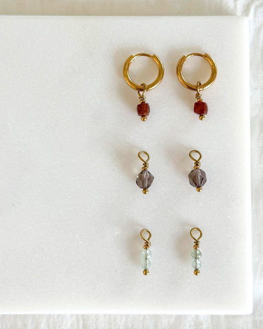 gouden oorringen stainless steel edelstenen hangers mix match