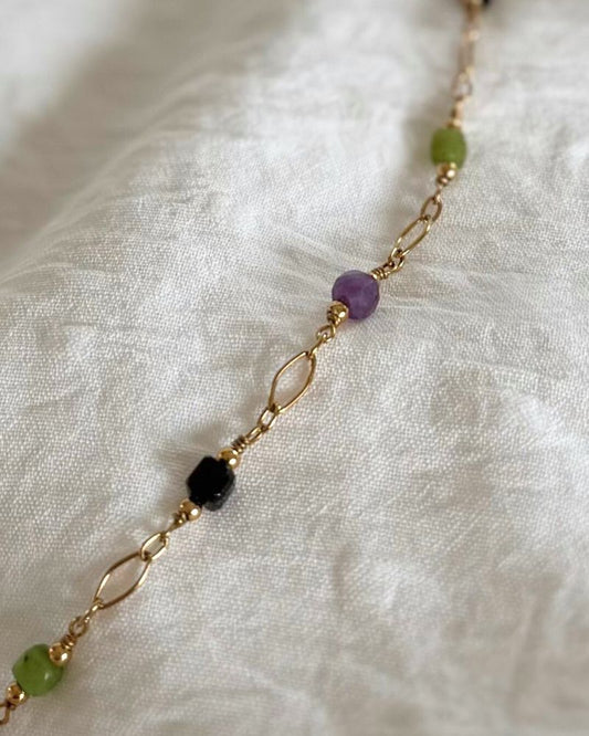 gouden edelsteen armband stainless steel