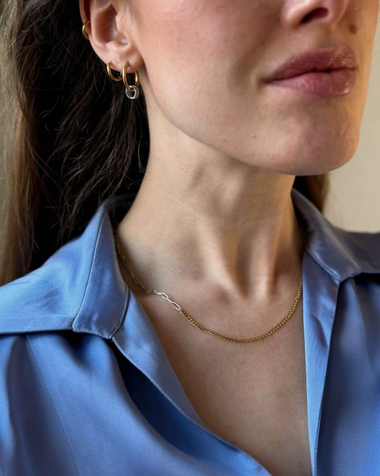 Bicolor ketting dames | tweekleurige stainless steel ketting