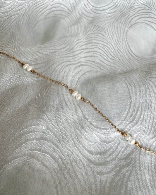 Océane | Gouden armband met kleine parels | Goud stainless steel