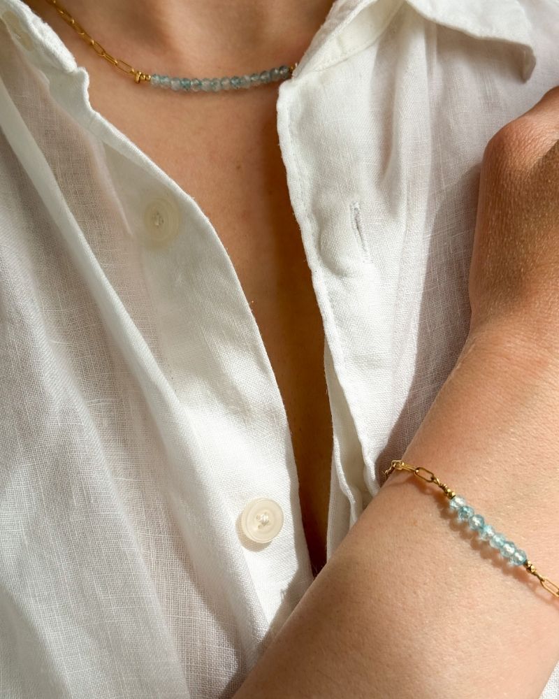 stainless steel armband met topaas
