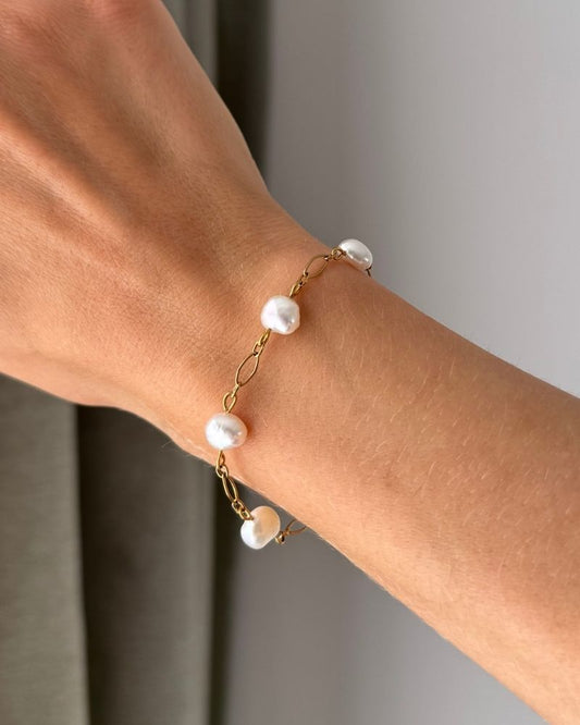 zoetwater parel armband met barokparels