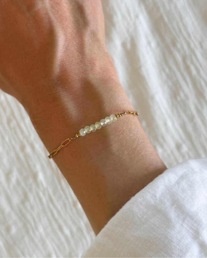 Prehniet armband | Goud stainless steel