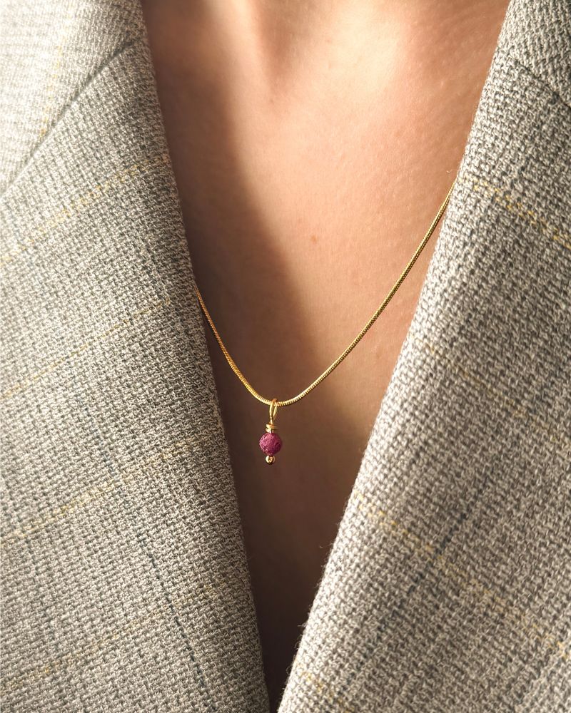 Ketting met geboortesteen | Goud stainless steel | Birthstone ketting
