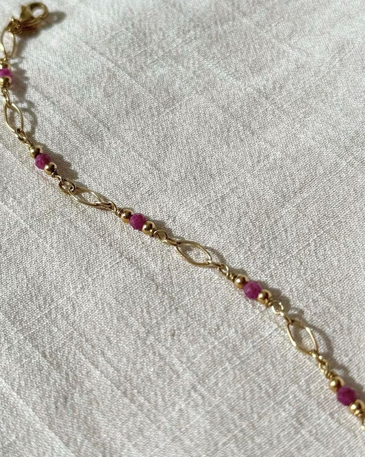 armband met robijn echte edelstenen goud