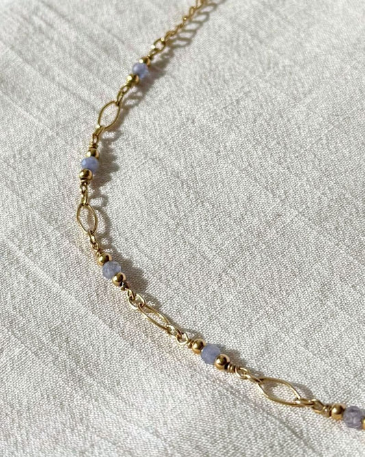 ketting met echte Tanzaniet edelstenen