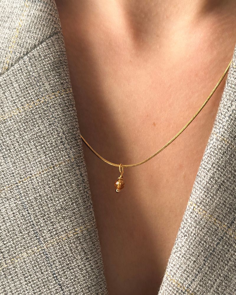 Ketting met geboortesteen | Goud stainless steel | Birthstone ketting