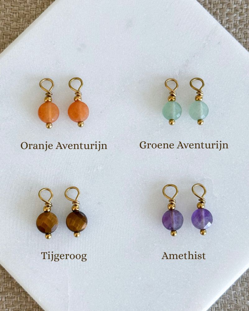 oorbel hangertjes aventurijn tijgeroog amethist