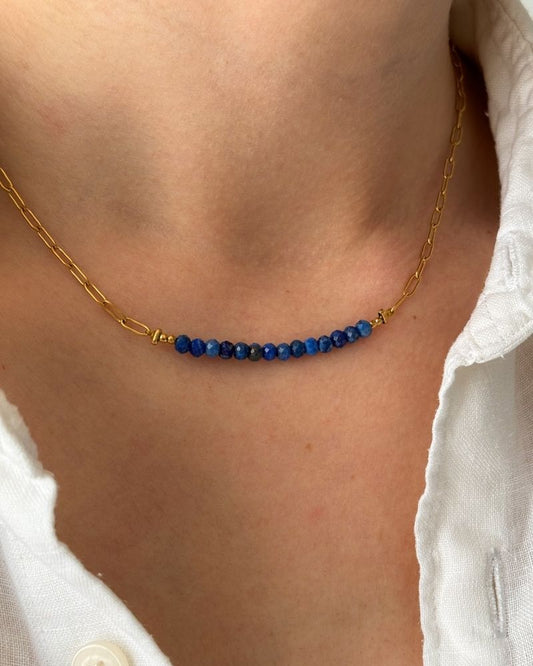 stainless steel ketting met edelstenen