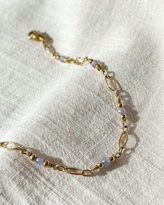 gouden armband tanzaniet edelstenen stainless steel