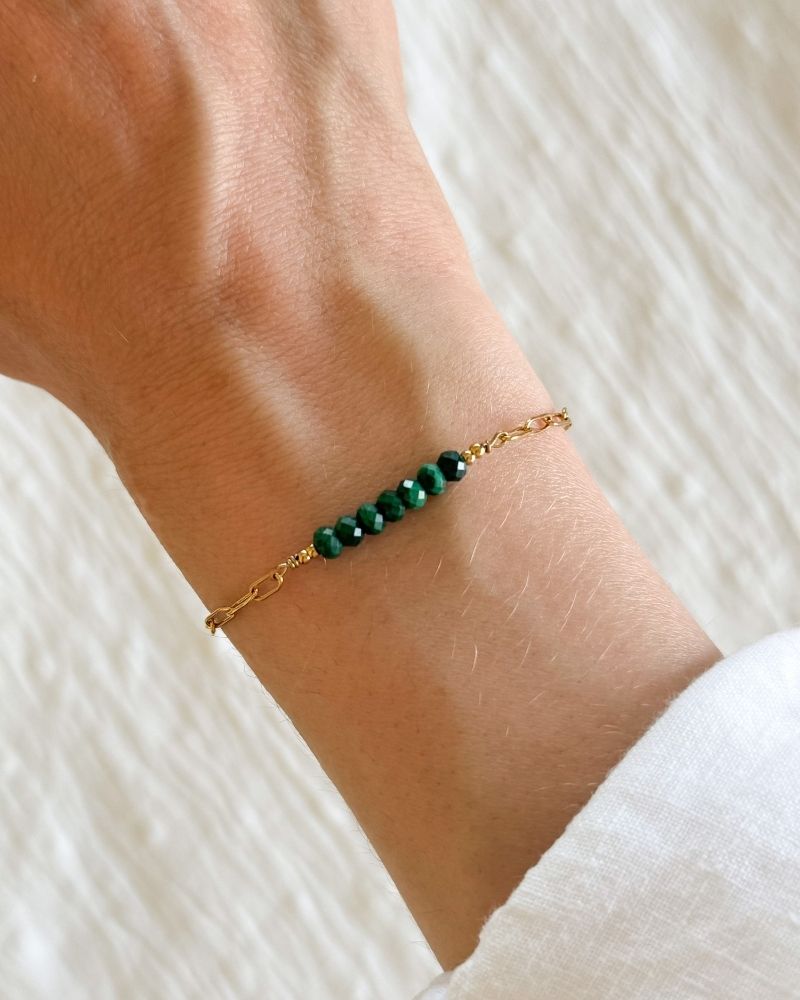Malachiet armband goud