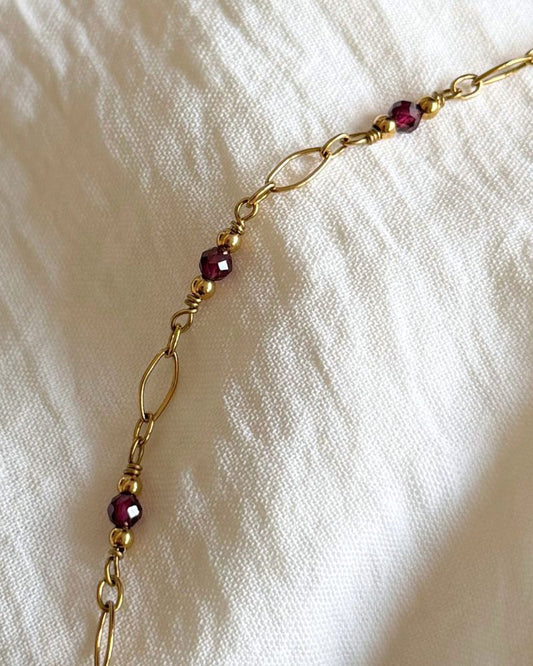 almandien granaat armband goud